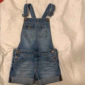 Lucky Brand Girls Jean Short Overalls (Size 6)